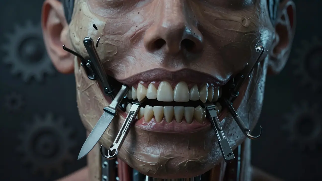 Anatomická reprezentace zubů jako nástrojů v čelisti.