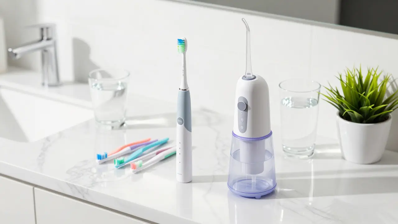 Sada pro prevenci: mezizubní kartáčky, elektrický kartáček a irigátor